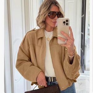 Trendy Faux Suede Bomber Jacket